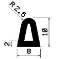 HR 0962 - EPDM gumiprofilok - Félkör alakú, D-profilok