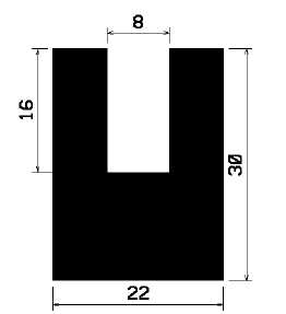 TU1- 0968 - EPDM-Gummi -Profile - U-Profile TU1- 0968 - EPDM-Gummi -Profile - U-Profile