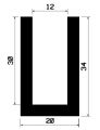 TU1- 1024 - EPDM-Gummi -Profile - U-Profile TU1- 1024 - EPDM-Gummi -Profile - U-Profile
