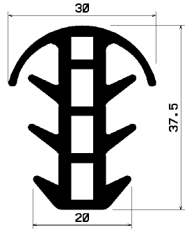 FA 1053 - EPDM Gummi-Profile - Abdeckung und T-Profile FA 1053 - EPDM Gummi-Profile - Abdeckung und T-Profile