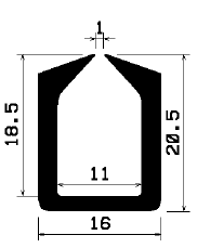 - TU1- 1075 1B= 100 m - gumiprofilok - U alakú profilok