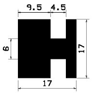 H 1095 - EPDM-Kautschukprofile - H-Profile