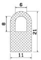 MZS 25328 - EPDM szivacs gumiprofilok - Félkör alakú, D-profilok