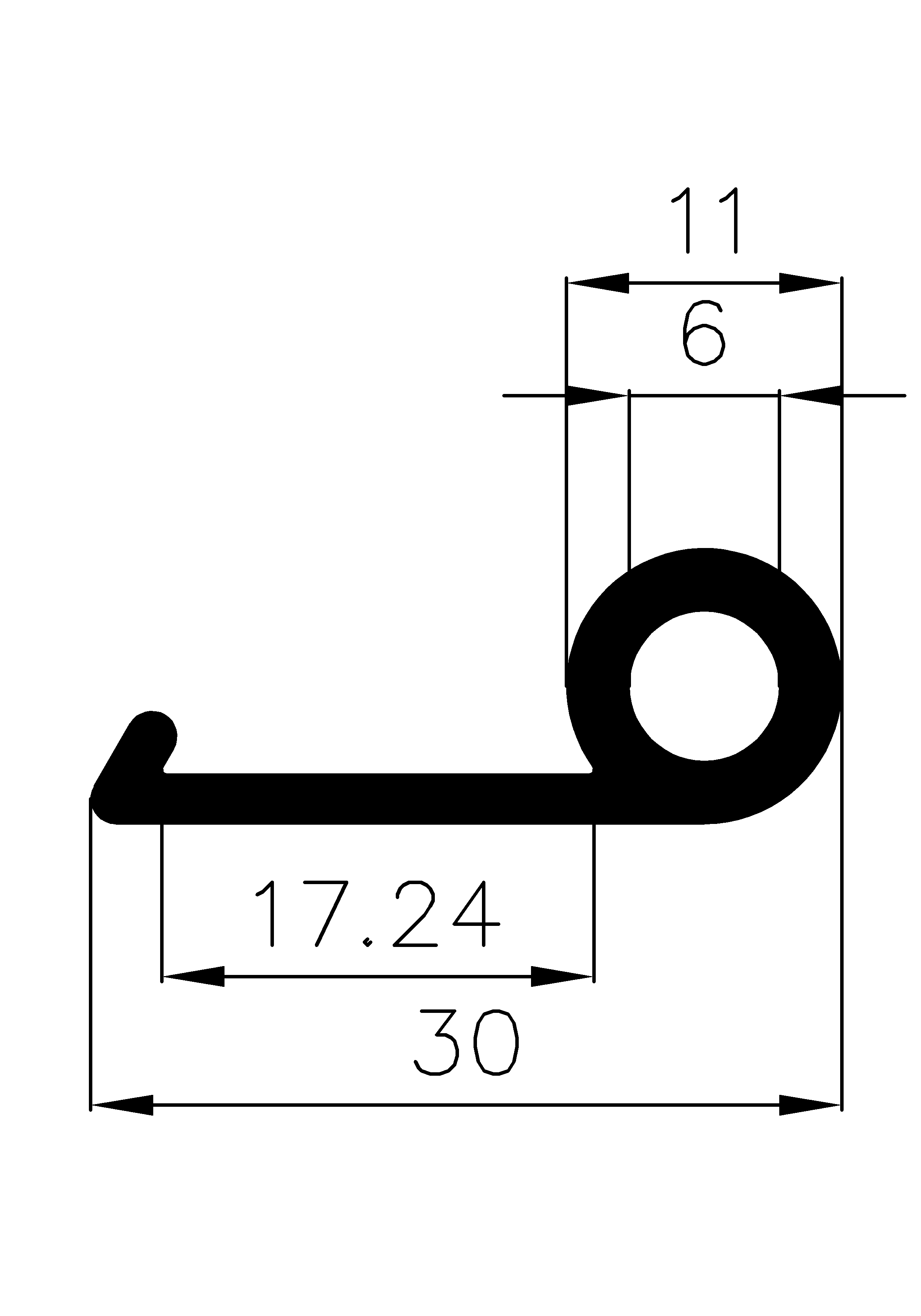 3630160KG - Silikon Profile - Fahnenprofile bzw. P-Profile