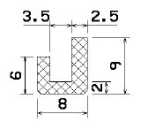 MZS 25340 - sponge profiles - U shape profiles