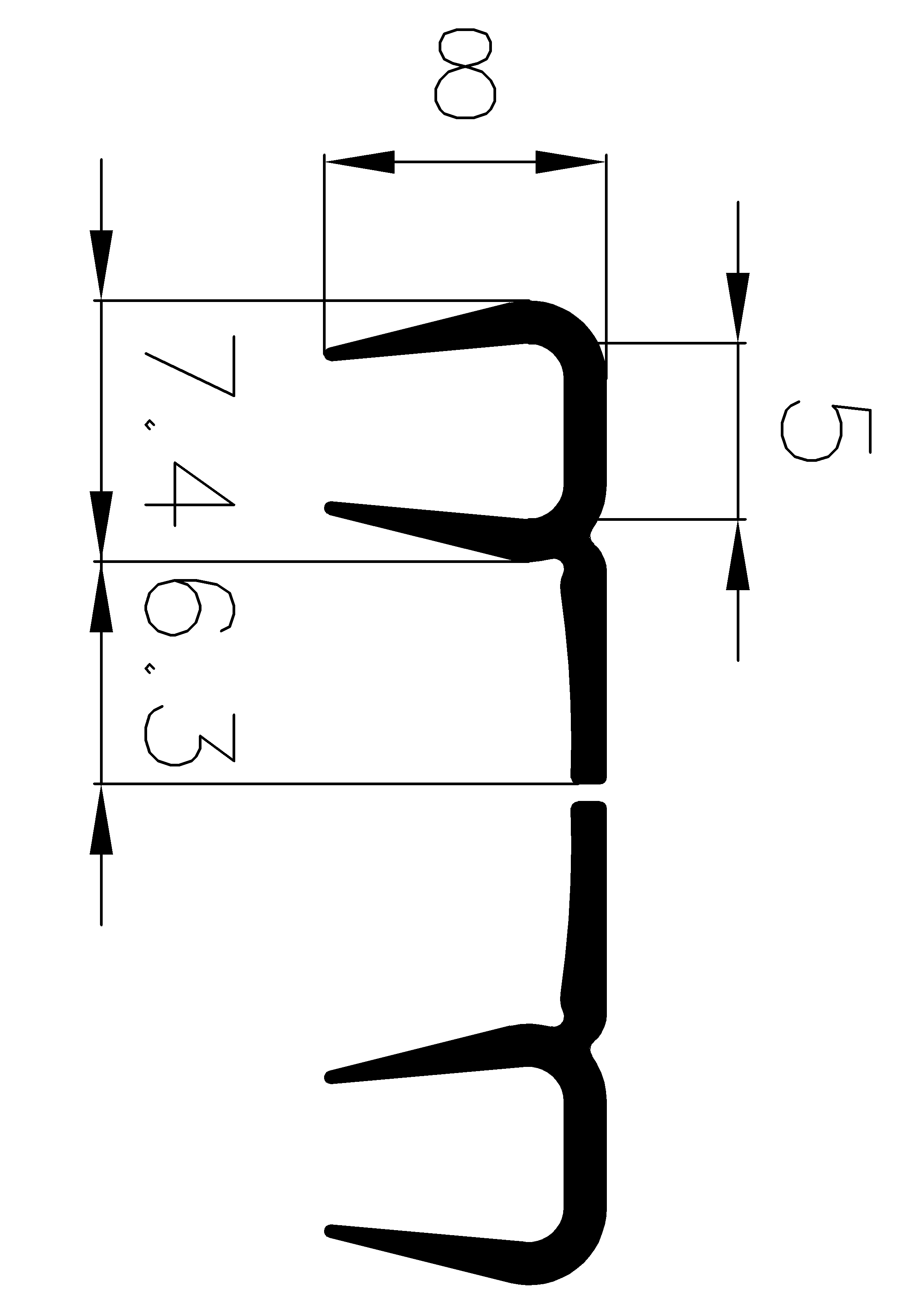 3740370KG - gumiprofilok - U alakú profilok