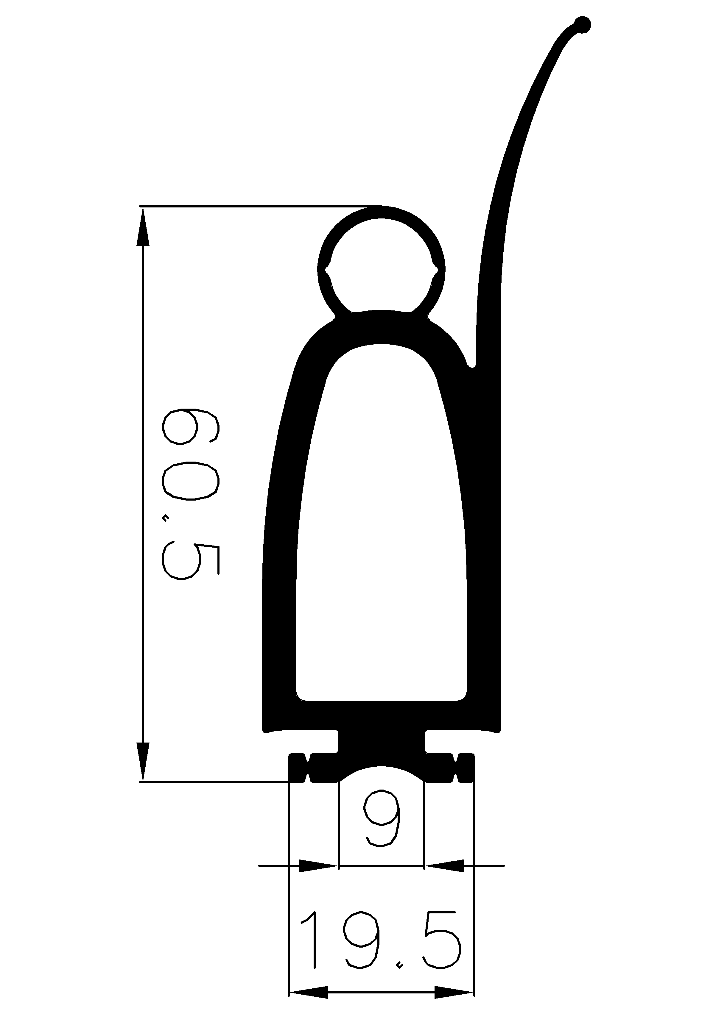 3970365KG - EPDM-Kautschukprofile - Rolltor- und Fingerschutzprofile