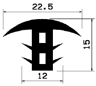 FA 1221 1B= 25 m - Gummiprofile unter 100 Lfm Bedarf - Abdeckung und T-Profile