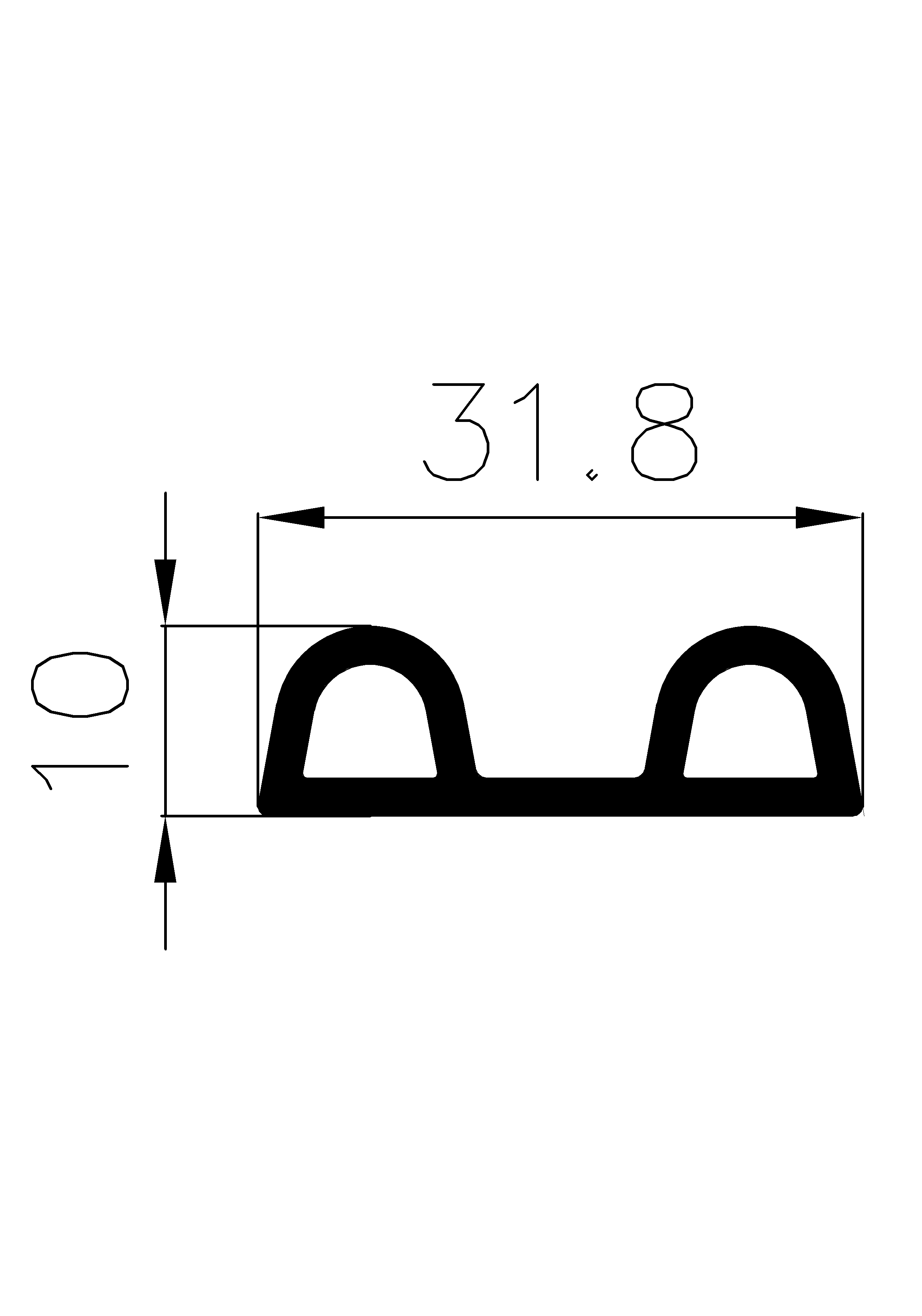 4040403KG - sponge profiles - Flag or 'P' profiles