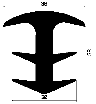 FA 1253 - EPDM Gummi-Profile - Abdeckung und T-Profile FA 1253 - EPDM Gummi-Profile - Abdeckung und T-Profile