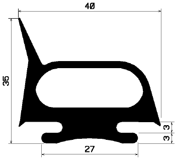 RT 1274 - EPDM gumiprofilok - Gördülő ajtó - ujjvédő profilok