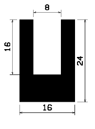 - TU1- 1281 1B= 25 m - Gummiprofile - unter 100 m lieferbar - U-Profile