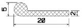 MZS 25483 - Schaumgummiprofile bzw. Moosgummiprofile - Fahnenprofile bzw. P-Profile