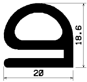 RT 1461 - szilikon gumiprofilok - Gördülő ajtó - ujjvédő profilok