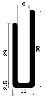 TU1- 1470 - EPDM-Gummi -Profile - U-Profile