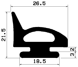 RT 1503 - EPDM rubber profiles - Sliding door – finger-guard profiles