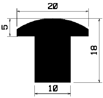 T 1520 - EPDM Gummi-Profile - Abdeckung und T-Profile