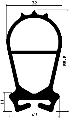 RT 1517 - EPDM-Kautschukprofile - Rolltor- und Fingerschutzprofile RT 1517 - EPDM-Kautschukprofile - Rolltor- und Fingerschutzprofile