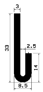 TU1- 1606 - EPDM-Gummi -Profile - U-Profile