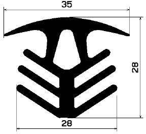 FA 1559 - EPDM Gummi-Profile - Abdeckung und T-Profile FA 1559 - EPDM Gummi-Profile - Abdeckung und T-Profile