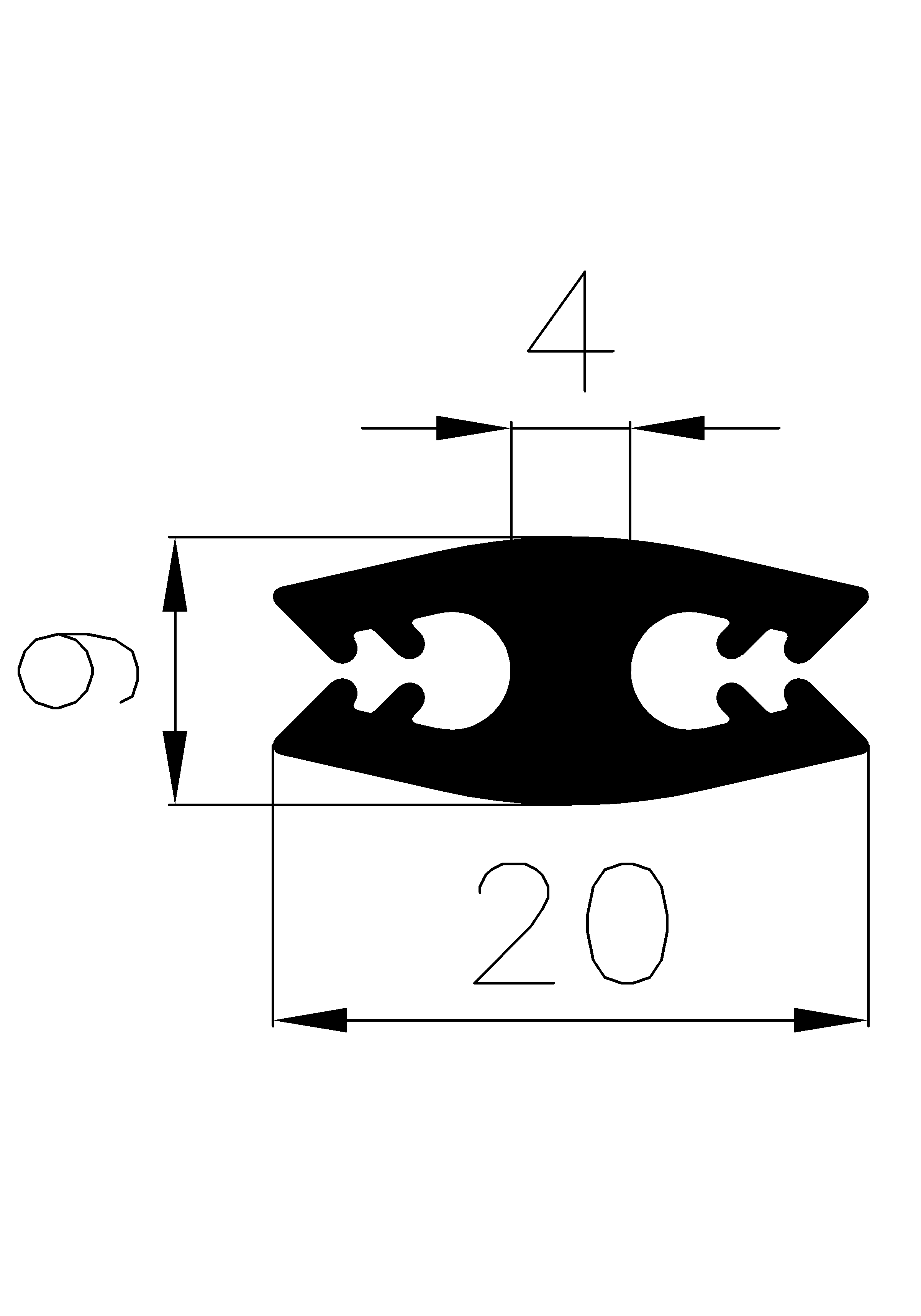 4920370KG - EPDM gumiprofilok - H alakú profilok