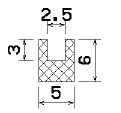 MZS 25499 - szivacs gumiprofilok - U alakú profilok