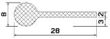 MZS 25549 - Schaumgummiprofile bzw. Moosgummiprofile - Fahnenprofile bzw. P-Profile