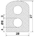 MZS 25559 - EPDM-Schaumgummi-Profile - Halbrundprofile / D-Profile