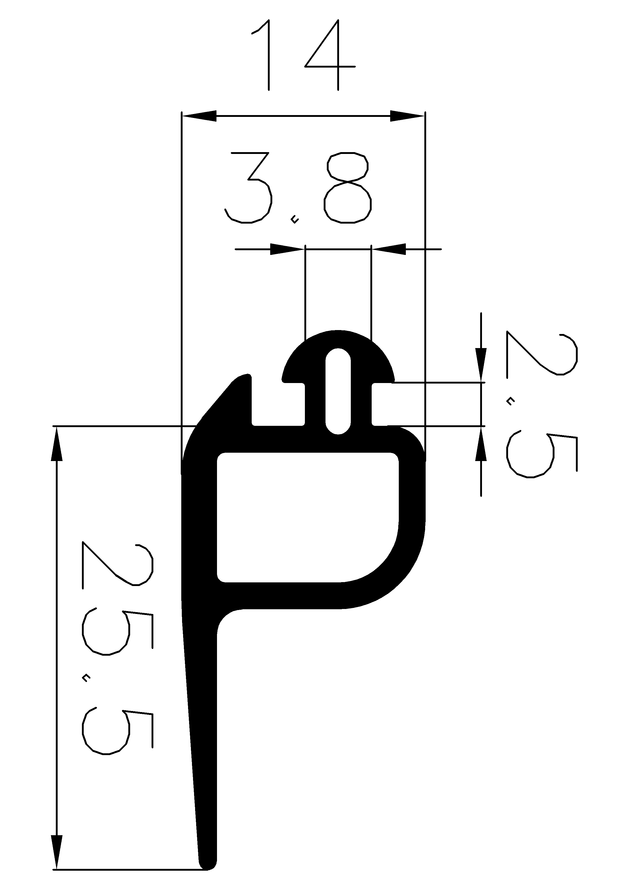 5170370KG - EPDM-Gummiprofile - Auflageprofile / Pufferprofile