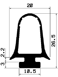 RT 1585 - EPDM gumiprofilok - Gördülő ajtó - ujjvédő profilok