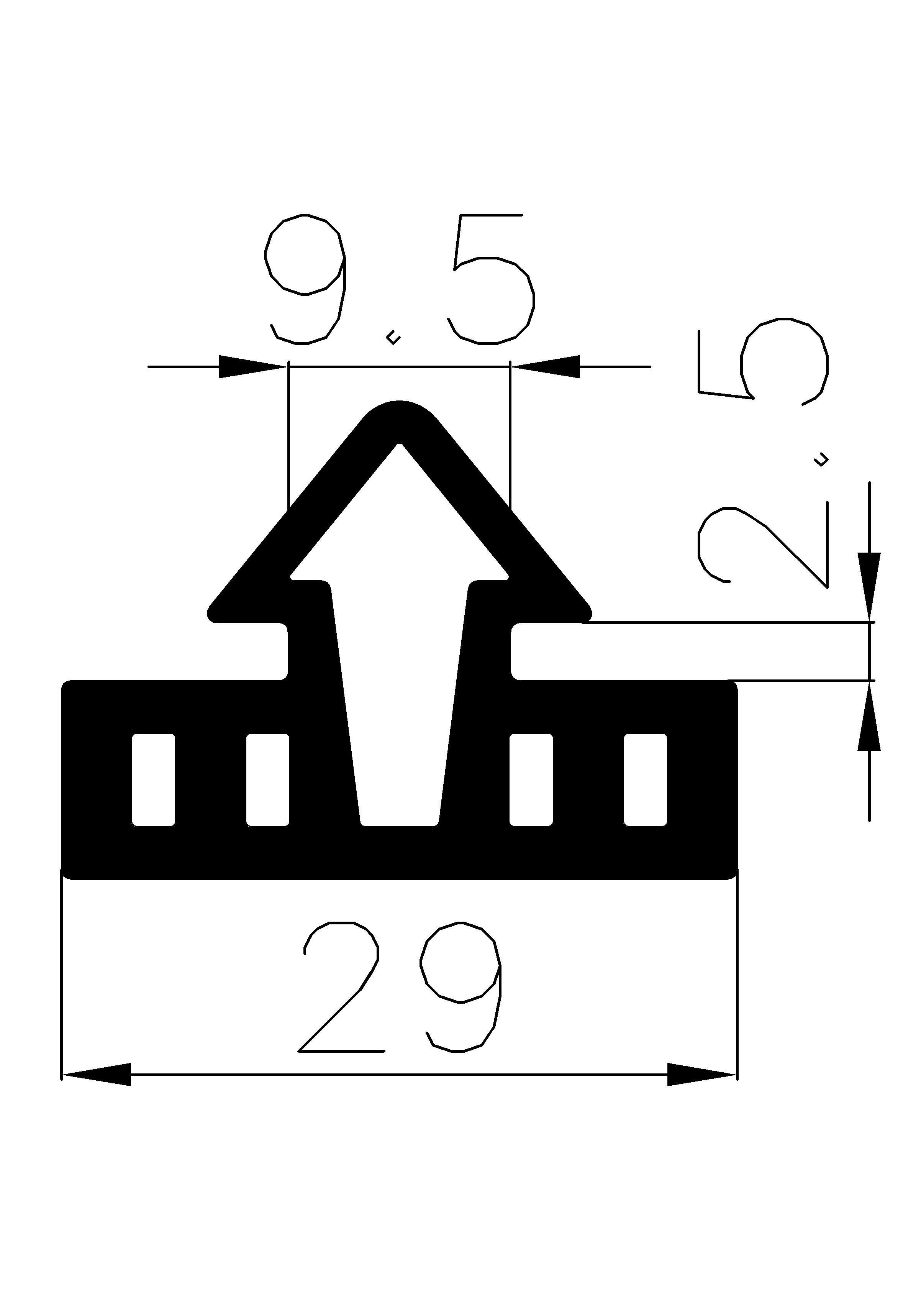 5370370KG - EPDM-Gummiprofile - Auflageprofile / Pufferprofile