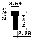 T - 1648 1B=25 m - EPDM Gummi-Profile - Abdeckung und T-Profile