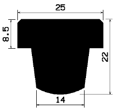 T 1682 - EPDM Gummi-Profile - Abdeckung und T-Profile