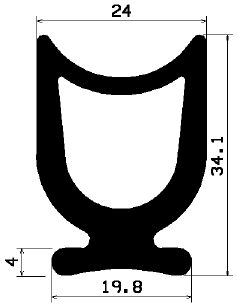 RT 1576 - EPDM gumiprofilok - Gördülő ajtó - ujjvédő profilok