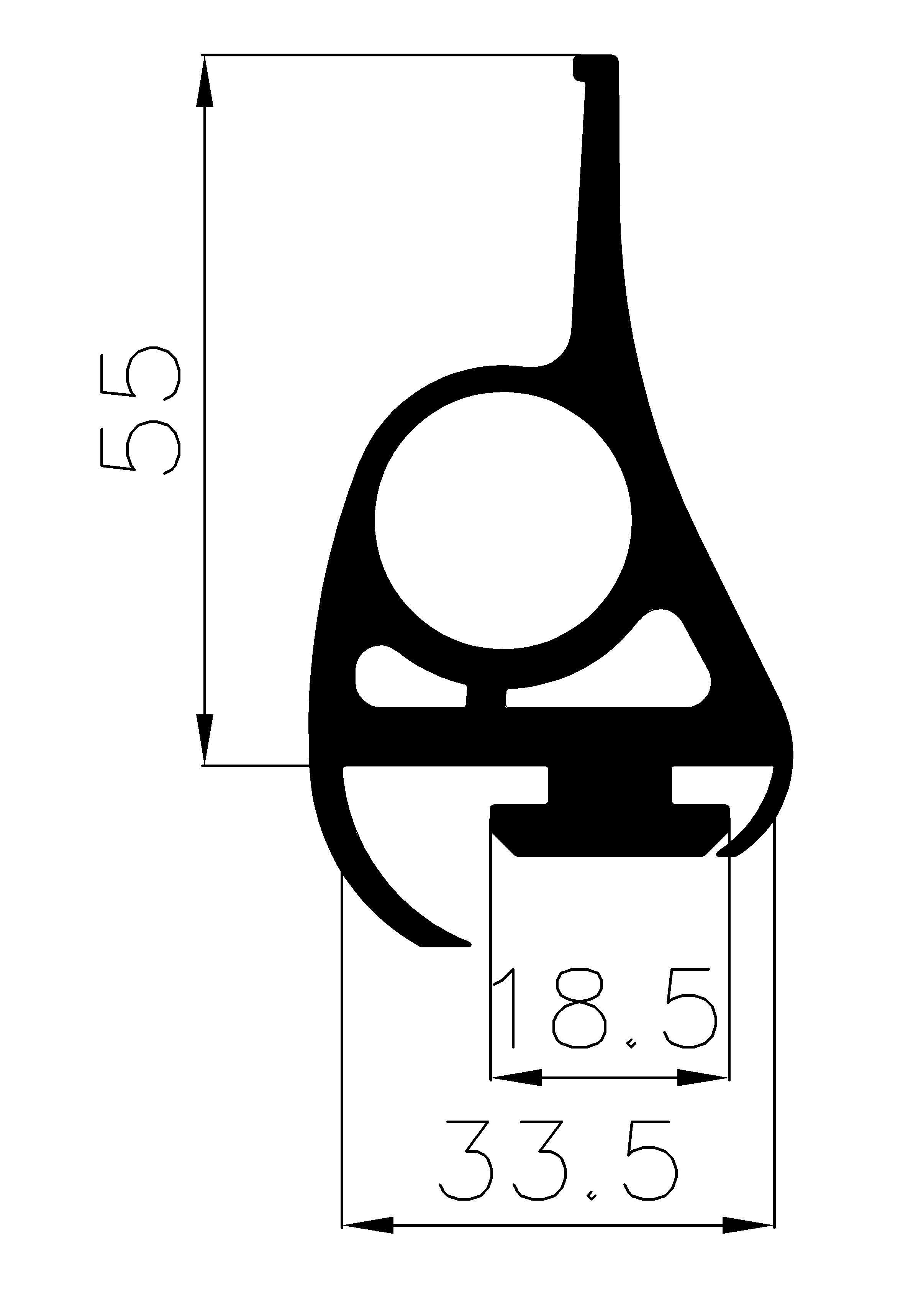 5870365KG - EPDM-Kautschukprofile - Rolltor- und Fingerschutzprofile