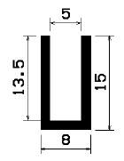 - TU1- 1751 1B= 50 m - EPDM-Gummi -Profile - U-Profile