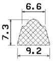 1B= 50 m MZS 25731 - EPDM-Schaumgummi-Profile - Halbrundprofile / D-Profile