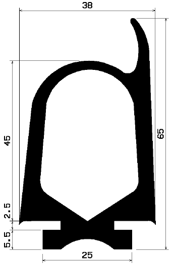 RT 1775 - EPDM rubber profiles - Sliding door – finger-guard profiles