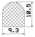 1B= 50 m MZS 25741 - EPDM-Schaumgummi-Profile - Halbrundprofile / D-Profile