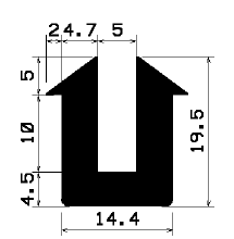 TU1- 1820 - EPDM-Gummi -Profile - U-Profile TU1- 1820 - EPDM-Gummi -Profile - U-Profile