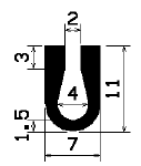 TU1- 1849 - EPDM-Gummi -Profile - U-Profile TU1- 1849 - EPDM-Gummi -Profile - U-Profile