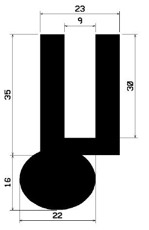 TU1- 1881 - EPDM-Gummi -Profile - U-Profile TU1- 1881 - EPDM-Gummi -Profile - U-Profile