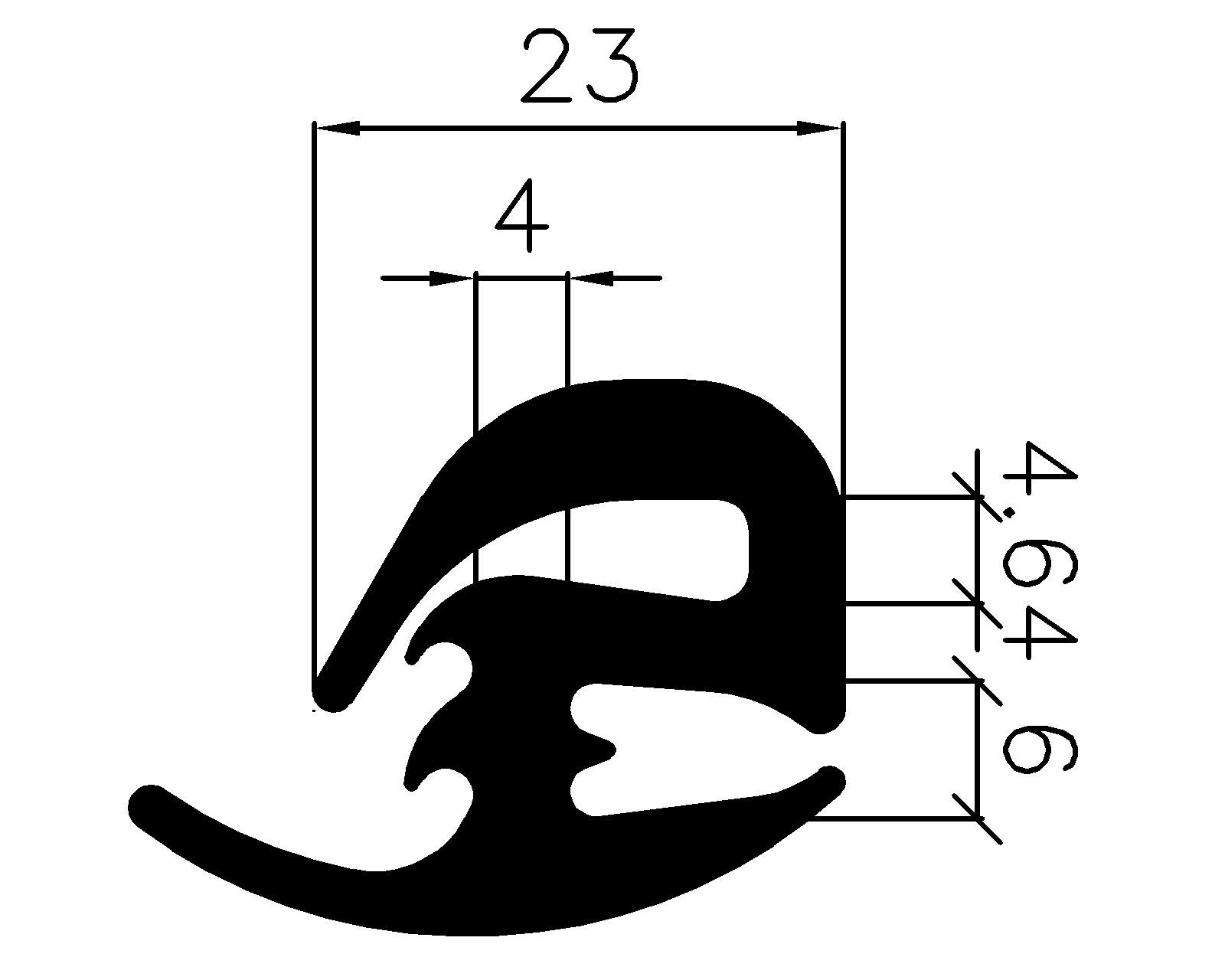 6620365KG - feszítő EPDM gumiprofilok - Rögzítő és feszítő profilok