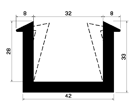 TU1- 1935 - EPDM-Gummi -Profile - U-Profile TU1- 1935 - EPDM-Gummi -Profile - U-Profile