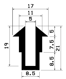 TU1- 1910 - EPDM-Gummi -Profile - U-Profile TU1- 1910 - EPDM-Gummi -Profile - U-Profile