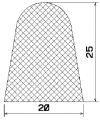 1B= 25 m MZS 25767 - EPDM-Gummiprofile - Halbrundprofile / D-Profile