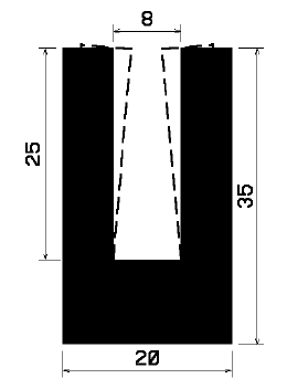 TU1- 2048 - EPDM-Gummi -Profile - U-Profile TU1- 2048 - EPDM-Gummi -Profile - U-Profile