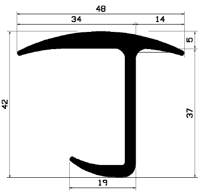 FA 2050 - EPDM Gummi-Profile - Abdeckung und T-Profile FA 2050 - EPDM Gummi-Profile - Abdeckung und T-Profile