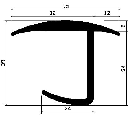 FA 2051 - EPDM Gummi-Profile - Abdeckung und T-Profile