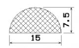 1B= 50 m MZS 25776 - Gummiprofile und Silikon Profile - unter 100 m lieferbar - Halbrundprofile / D-Profile